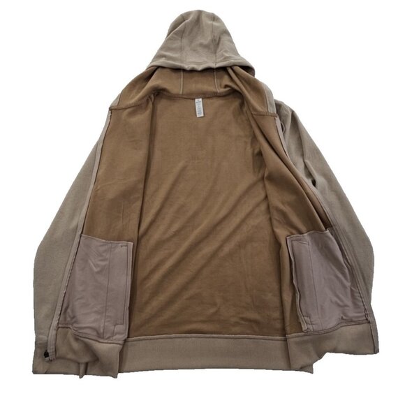 90 Degree by Reflex Men's Fleece Lined Full Zip Hoodie Tan Size X-Large NWT - Picture 3 of 15